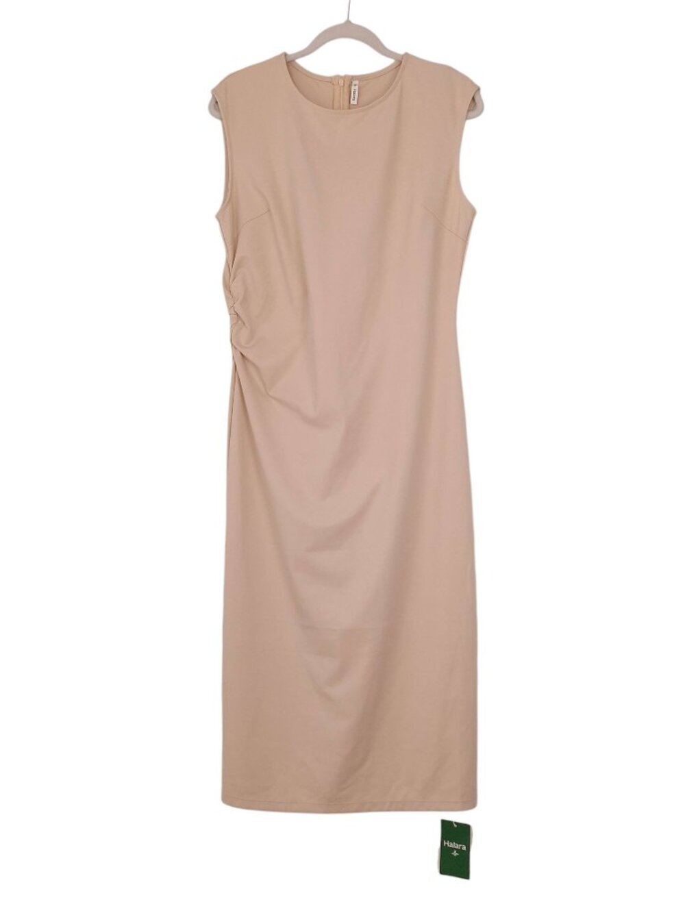 Halara Round Neck Sleeveless Work Bodycon Midi Dress office professional neutral